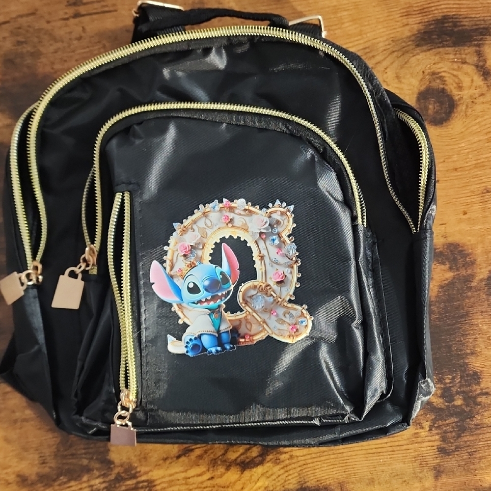 Disney Black Backpack with Stitch Design